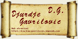 Đurđe Gavrilović vizit kartica